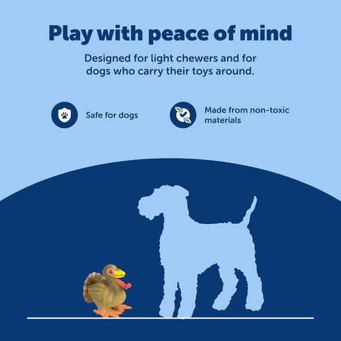 PetSafe Busy Buddy Squeeze Meeze - Fun Turkey Latex Dog Toy for Light Chewers