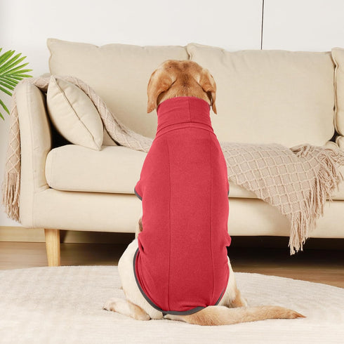 ROZKITCH Dog Winter Coat, Soft Pullover Pajamas, Windproof Cold Weather Jacket for Small Medium Large Dogs (Bright Red,