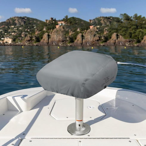 600D 18W 20D 14H inch, Explore Land Boat Folding Seat Cover - Waterproof Heavy Duty Boat Folding Chair Cover - x x Grey
