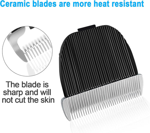 Audoc Dog Grooming Clipper Replacement Blades, Ceramic and Stainless Steel, Low Noise, Fits Oneisall Pet Clippers