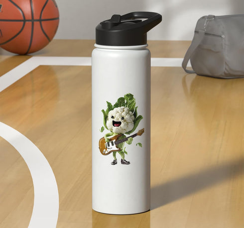 Funny Cauliflower Guitar Design Cauliflower Guitar Stainless Steel Insulated Water Bottle