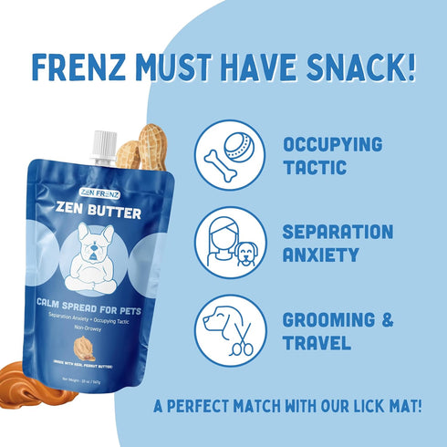 20oz Zen Butter - All-Natural Calming Peanut Butter Spread for Pets - Resealable Pouch