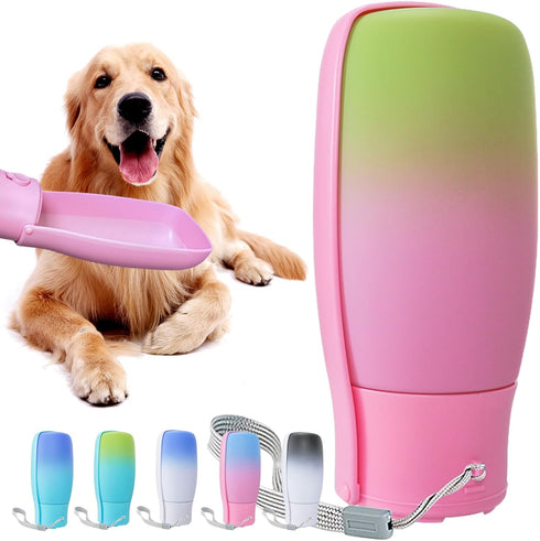 Dog Water Bottle Portable - BPA Free 19Oz Leak Proof Dog Water Bowl Dispenser for Outdoor Walking and Camping