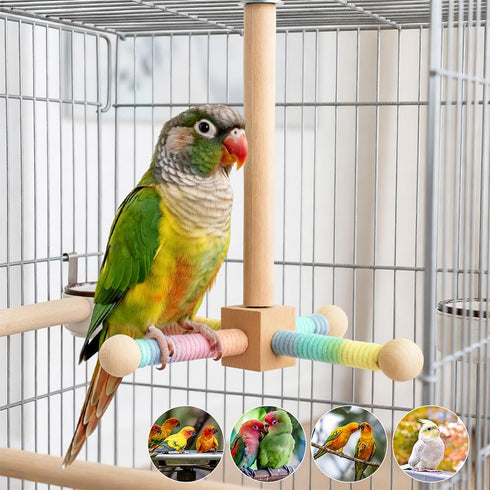 Yuanfenron Parrot Spinning Windmill Perch, Bird Toy Rotating Stand for Parakeets, Cockatiels, Budgies - Interactive