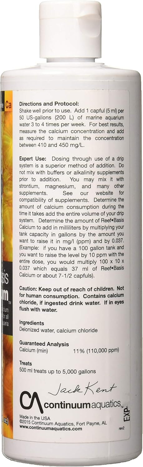 Continuum Aquatics ACO30505 Reef Basis Calcium Liquid for Aquarium, 16.9-Ounce