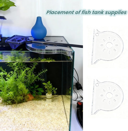 Wzttdm 2Pcs Rimless Clear Aquarium Plant Holder, Aquarium Corner Shelf for Fish Tank, Aquatic Plant Planter & Organizer