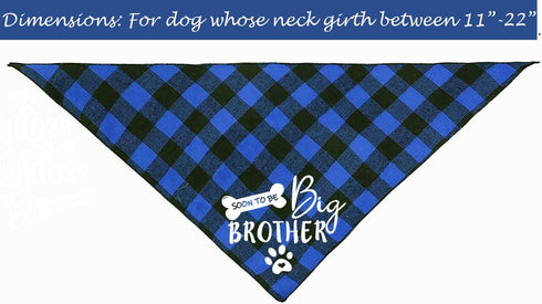 Big Brother Dog Bandana - Reversible Plaid Triangle Bibs Pet Scarf