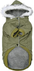 Warm Dog Hooded Trench Coat, Windproof Parka Jacket for Cold Weather (XL, Green)