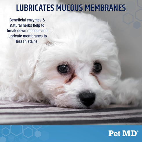 Pet MD Tear Stain Remover for Dogs & Cats, 60 ct Antioxidant Eye Care Supplement with Lutein and Omega 3 & 6