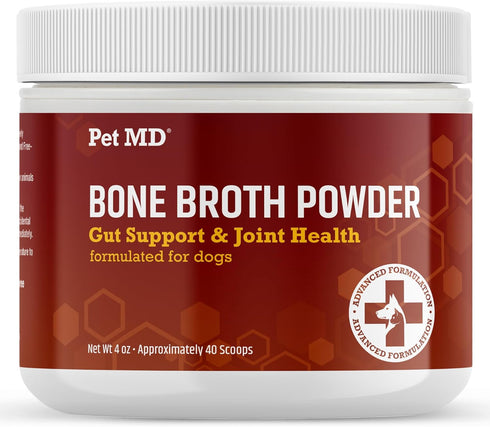Pet MD Bone Broth for Dogs, Dog Food Toppers with Vitamins and Natural Joint Support - 4 oz