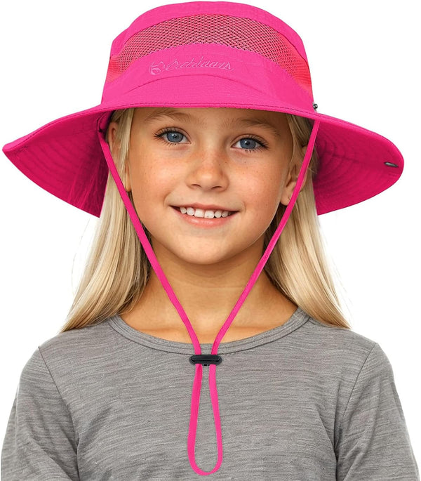 Zando Kids Sun Hat - Outdoor UPF 50+ Boys Wide Brim Fishing Bucket Hat for Hiking, Camping, Beach