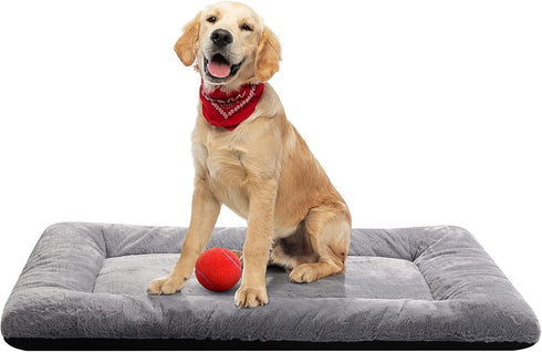 Dog Beds Crate Pad for Medium/Large Dogs, Ultra Soft Washable Anti-Slip Kennel Pad, Cozy Sleeping Mat, Gray 36inch