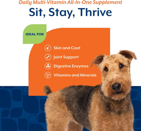 Omega-3, 6, 9 120 NaturVet All-in-One Dog Supplement - for Joint Support, Digestion, Skin, Coat Care Dog Multivitamins