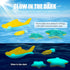 Floating Luminous Dog Toy, Squeaky Glow in The Dark Dog Toy (Hammerhead Shark)