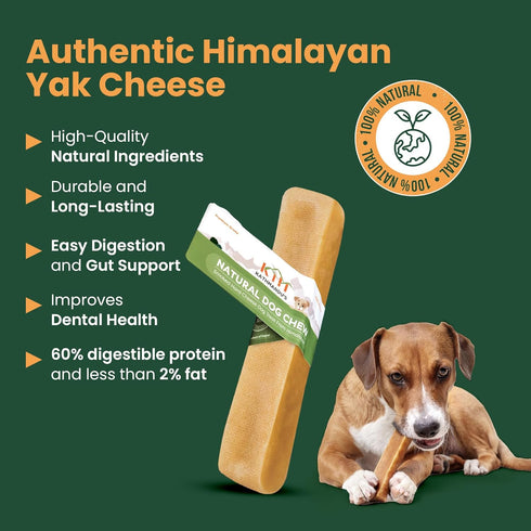 Authentic Himalayan Yak Cheese for Dogs, Jumbo (Pack of 1), Rawhide-Free, NO preservatives.