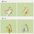 Natural Bird Swing - Moon-Shaped Parrot Perch with Bell and Cork Toys, Spinning Wooden Stand for Parakeets, Budgies