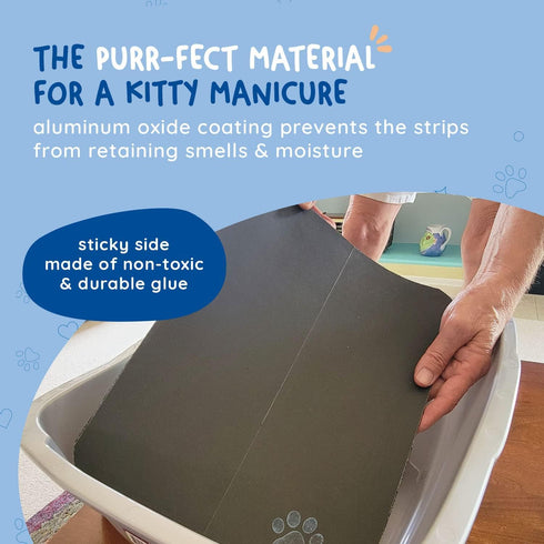 Kitty Cure Litter Box Emery Board and Manicure Strips, Scratch Liner for Litter Box, Nail File for Cats
