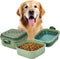 Collapsible Dog Water Bowl 30oz - 2 in 1 Portable Travel Food Bowl with Lid, Easy Carry Handle for Pets