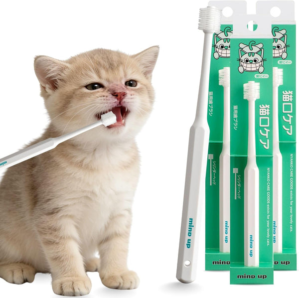 MIND UP Cat Toothbrush with Cylinder Head, 360 Brush Design for Cat