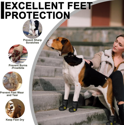 Expawlorer Dog Shoes for Small Dogs - Waterproof Anti-Slip Booties for Hot Pavement & Outdoor Use