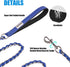 Chew Proof Metal Dog Leash - 4FT Blue Chain Link for Medium Large Dogs, Anti Chew with Soft Padded Handle