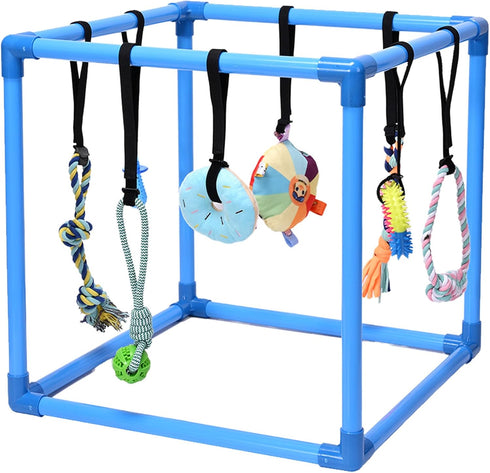 Puppy Play Gym with 8 Hanging Toys, Interactive Indoor Jungle Gym ABS