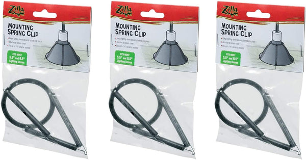 Zilla 3 Pack of Mounting Spring Clips - For Reptile Habitat Lighting Domes