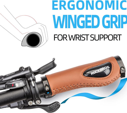 ROCKBROS Ergonomic Bike Handle Grips, Soft Gel Dual Lock on Bicycle Handlebar Grips for Mountain MTB MBX Bike