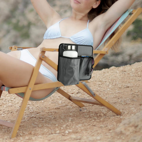 Xxerciz Camp Chair Cup Holder, Universal Phone Holder for Patio Recliner, Beach Chair, Folding Camping Chair