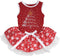 Petitebella Rhinestone Christmas Tree Puppy Dog Dress, Red/Red Snowflakes, XXX-Large Size
