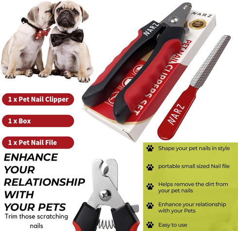 Dog Nail Clippers, Professional Nail Trimmers for Dogs and Cats with Safety Lock to Prevent Over Cutting