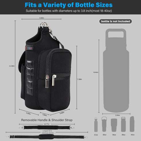 5 icolor Magnetic Gym Bag Water Bottle Carrier Holder with Phone Pockets & Shoulder Strap,Gym Magnetic Bag Built