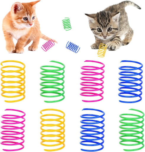 ISMARTEN Cat Spring Toy (30 Pack), Cat Kittens Toys Plastic Coil Spiral