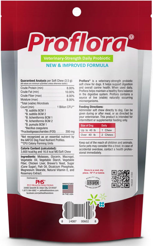 Probiotics for Dogs, Complete Gut Health & Immune Support, 60 Soft Chews, Easy to Use
