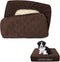 CHHKON Dog Bed Covers Replacement, Washable Waterproof Pet Puppy Bed Cover, Brown, 20x15x6 inch