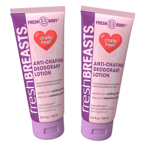 Fresh BREASTS Anti-Chafing Deodorant Cream to Powder for Under Boobs, Inner Thighs