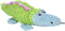 Durable Dog Plush Pastel Pals Toys with Squeakers, Multi-Size by Petlou, Yellow/Blue 2, 16" Crocodile