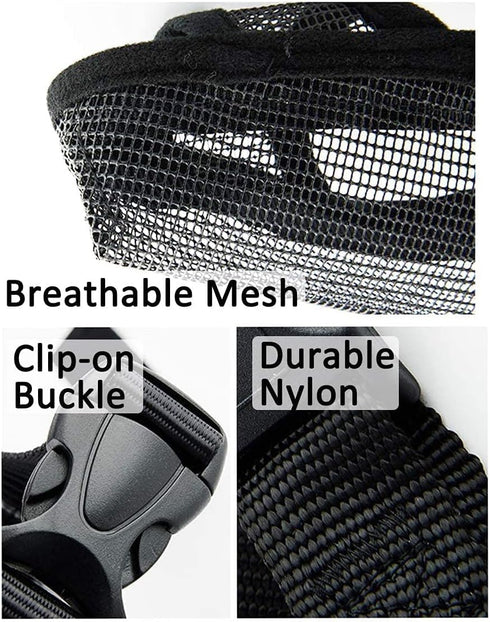 Crazy Felix Breathable Nylon Dog Muzzle for Small Medium Large Dogs, Air Mesh Drinkable Pet Mouth Guard (XS, Grey)