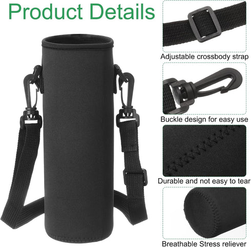 2pcs 40 oz uxcell Neoprene Water Bottle Sleeve with Strap, Insulated Water Glass Bottle Carrier Bag Collapsible Drink