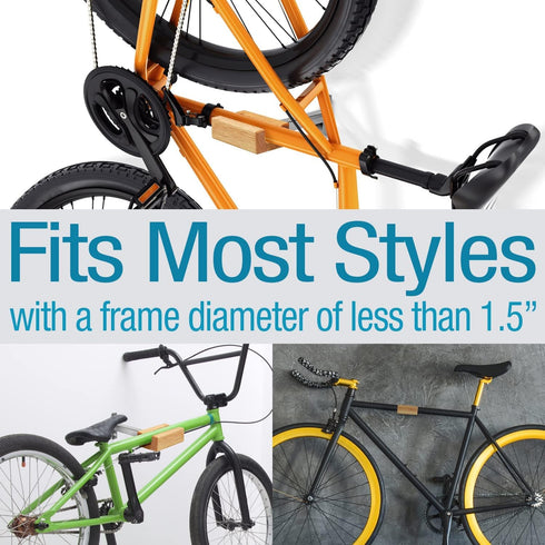 IMPRESA Bike Wall Mount for Stylish Modern Storage - Urban Indoor Wall Bike Mount to Save Apartment Space - Heavy-Duty Bike Rack for Vertical or Horizontal Hanging - Bike Mount Wall Hangers by IMPRESA