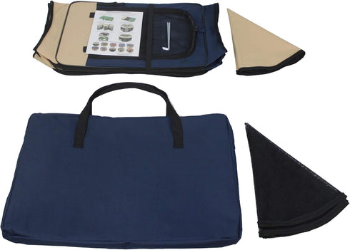 EliteField 2-Door Soft Pet Playpen, 42" x 42" x 24"H, Beige+Navy Blue, Exercise Pen for Dogs & Cats