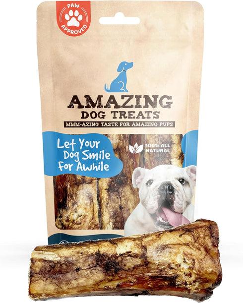 Amazing Dog Treats - 5-6 Inch Meaty Beef Marrow Bones (4 Count)