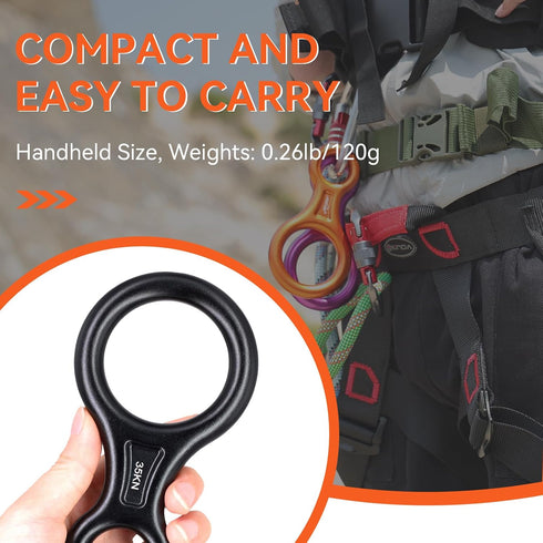 Rescue Figure 8 Descender Climbing Gear, 35KN/3500kg 7075 Aluminum Alloy Rigging Plate for Climbing and Rappeling