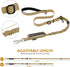 Tactical Dog Leash Heavy Duty 4-6ft, No Pull Bungee for Medium Large Dogs with Padded Double Handle, Brown