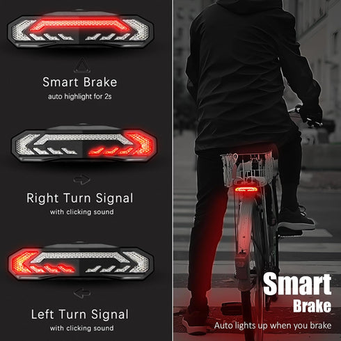WSDCAM Bike Cargo Rack Tail Light with Turn Signals, USB C Rechargeable Bicycle Safety Light