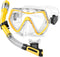 Otowaving Dry Snorkel Set for Adults, Panoramic View Snorkel Gear, Anti-Fog Tempered Glass Swim Mask, Snorkel Kit