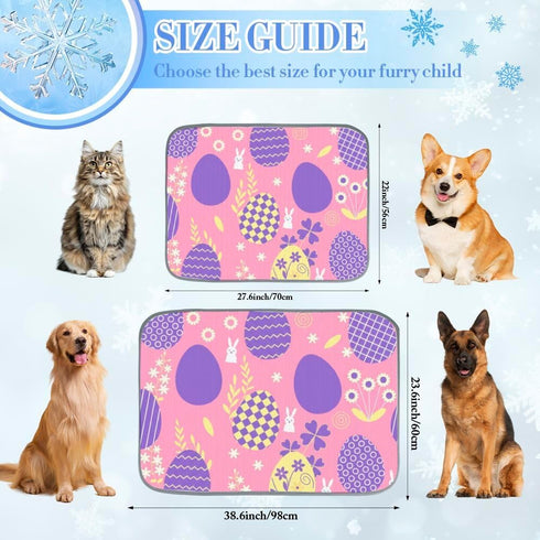 imiBBWQu Summer 27" 22" Cooling Pad Easter Eggs Cooling Bed Mat Washable Pet Stroller Pad Dog Bed Cover Crate Pads