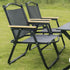 2-Pack Backpacking Portable Folding Fishing Chair with Thickened Steel Frame, Solid Wood Armrests & Teslin Fabric