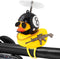wonuu Bike Bell Squeeze Rubber Duck with Helmet for Cycling Car Dashboard Decorations Silver-Black 8