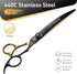 Fenice Peak 8'' Black Dog Grooming Scissors - Golden Curved Scissors with Ergonomic Offset Handle, 440C Durable and